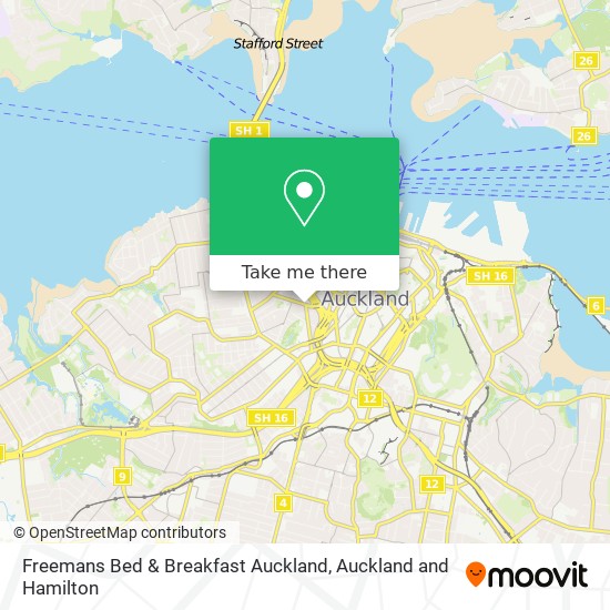Freemans Bed & Breakfast Auckland地图