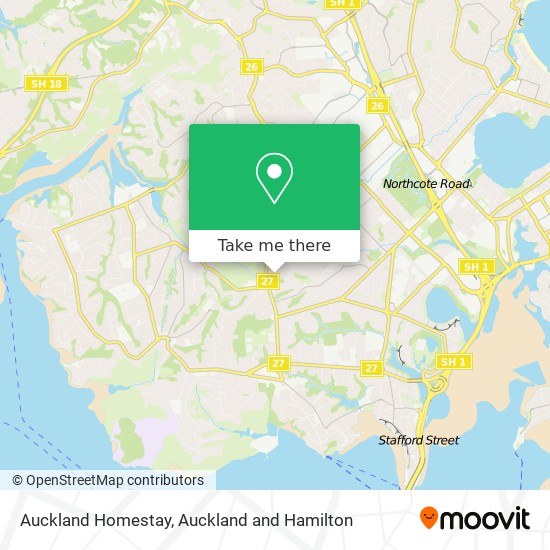 Auckland Homestay map