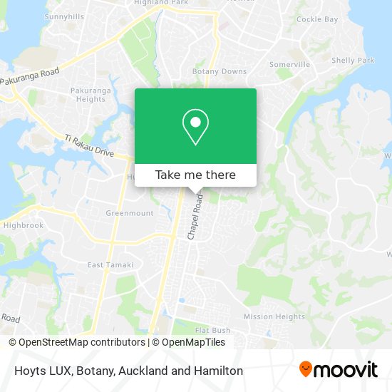 Hoyts LUX, Botany map