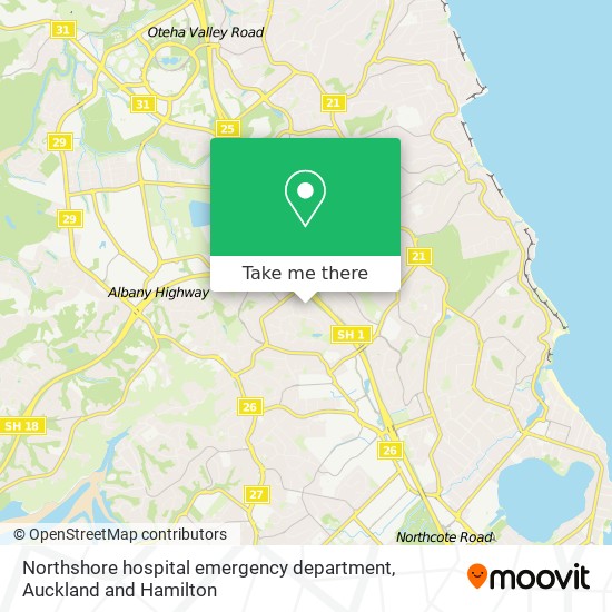 Northshore hospital emergency department map