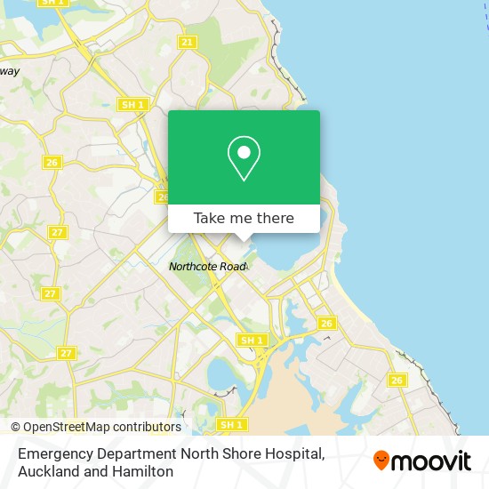 Emergency Department North Shore Hospital map