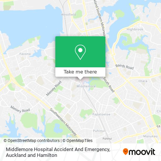 Middlemore Hospital Accident And Emergency map