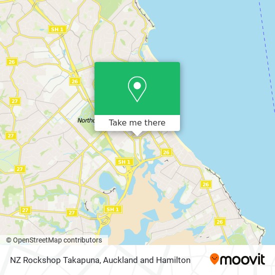 NZ Rockshop Takapuna map