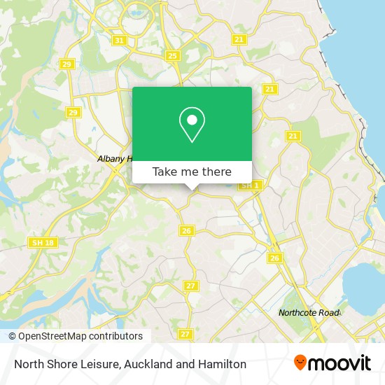 North Shore Leisure map