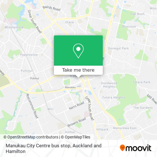 Manukau City Centre bus stop map