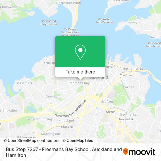 Bus Stop 7267 - Freemans Bay School map
