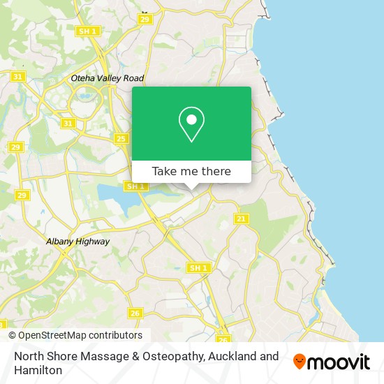 North Shore Massage & Osteopathy map