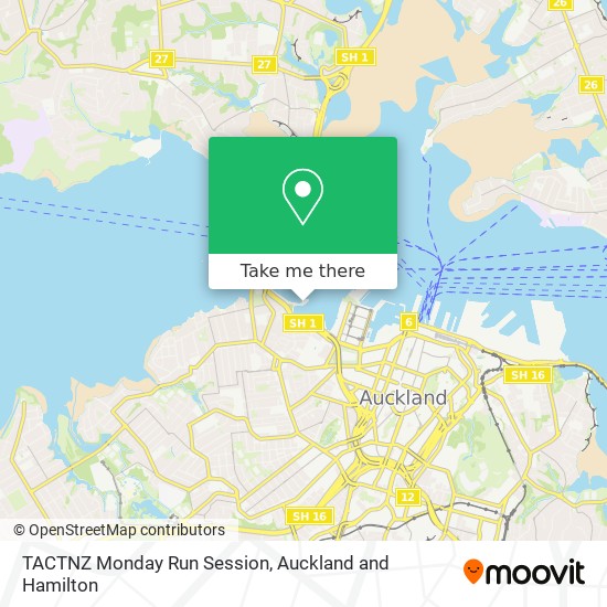 TACTNZ Monday Run Session map