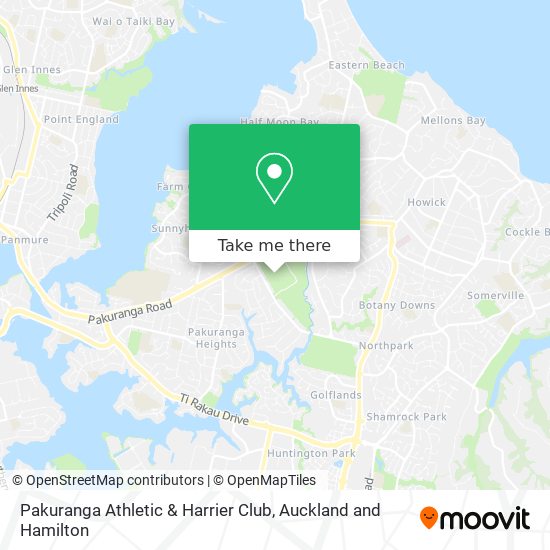 Pakuranga Athletic & Harrier Club map