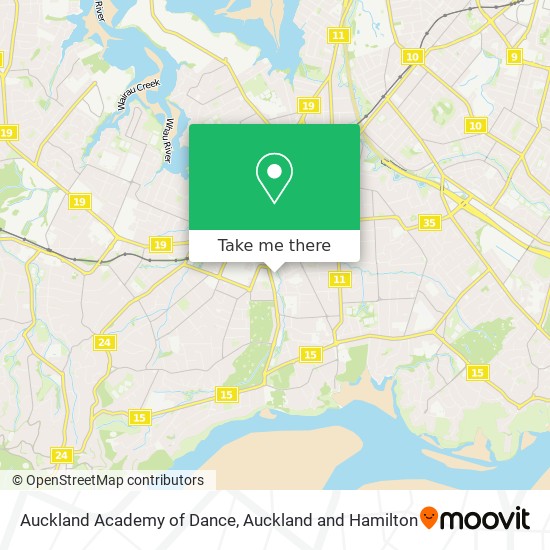 Auckland Academy of Dance map