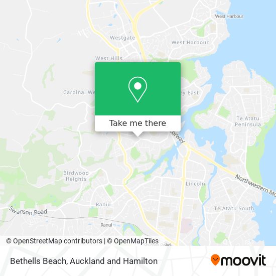 Bethells Beach map