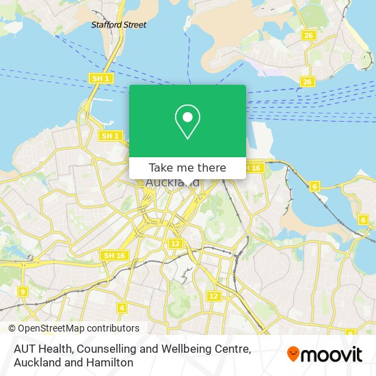 AUT Health, Counselling and Wellbeing Centre map
