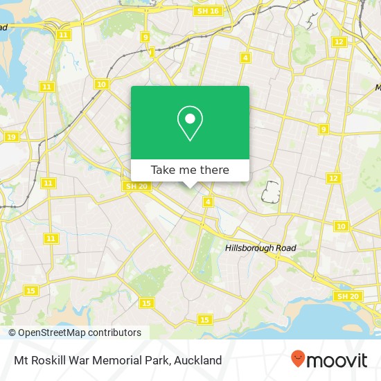 Mt Roskill War Memorial Park map