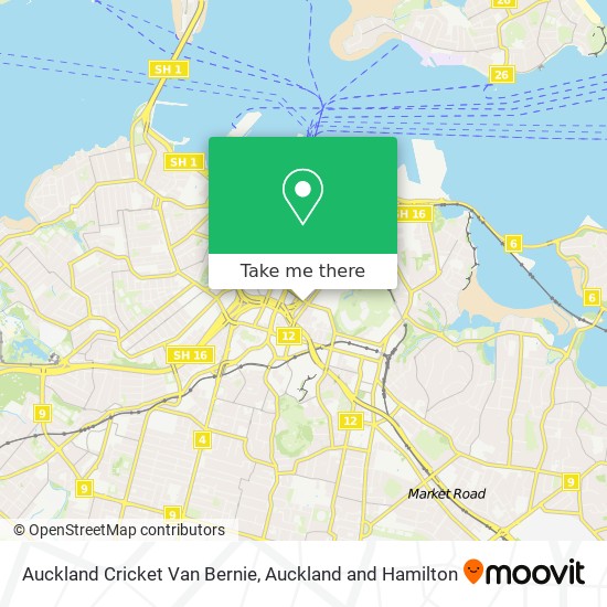 Auckland Cricket Van Bernie map