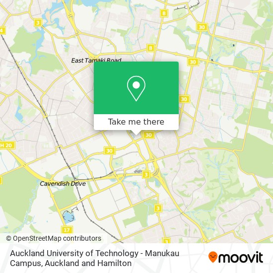 Auckland University of Technology - Manukau Campus map