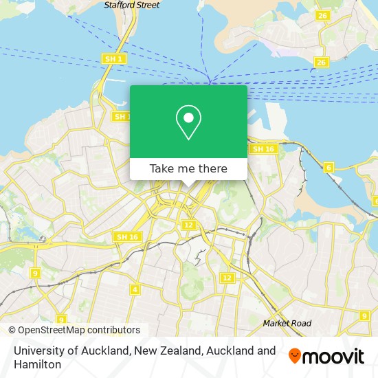 University of Auckland, New Zealand map