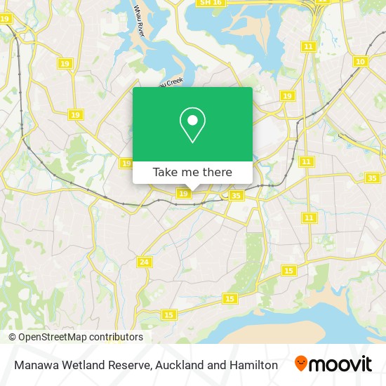 Manawa Wetland Reserve map