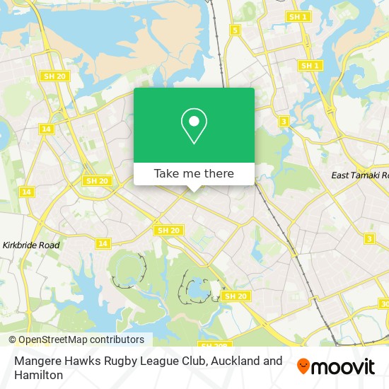 Mangere Hawks Rugby League Club map