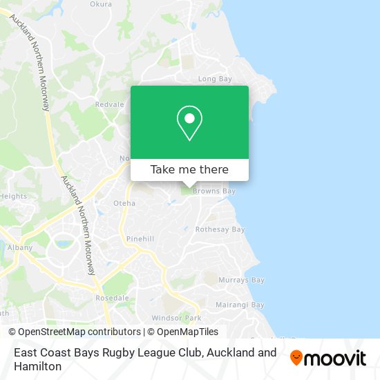 East Coast Bays Rugby League Club map