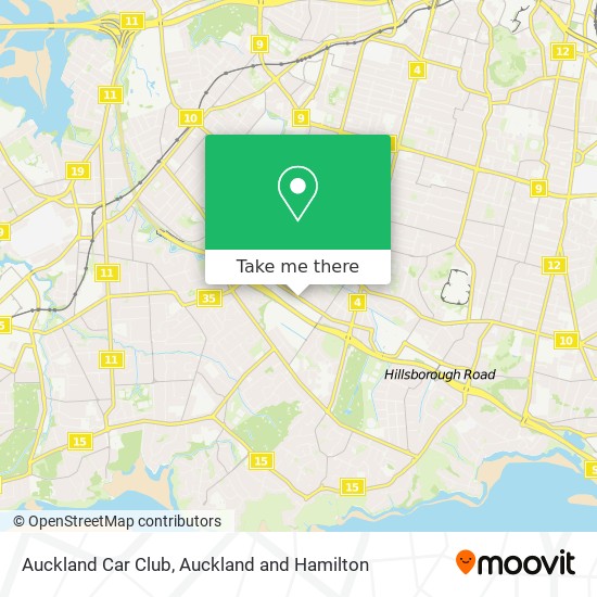 Auckland Car Club map