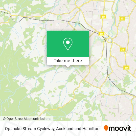 Opanuku Stream Cycleway map