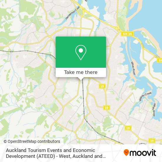 Auckland Tourism Events and Economic Development (ATEED) - West map