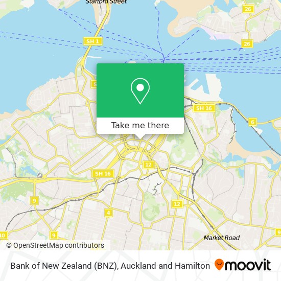 Bank of New Zealand (BNZ) map