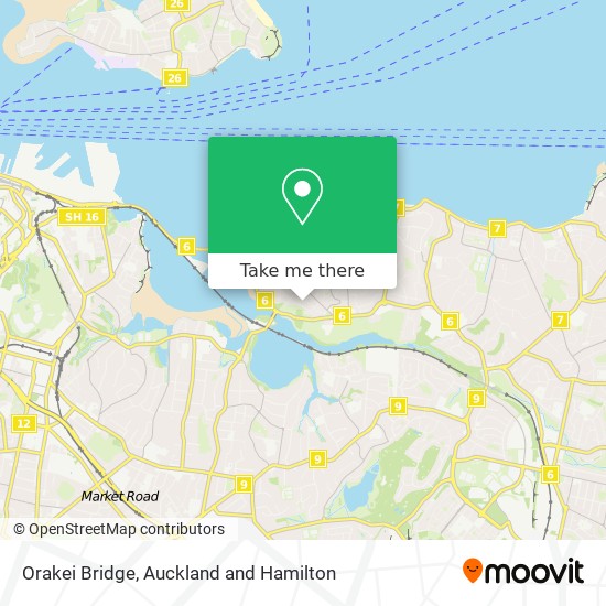Orakei Bridge map