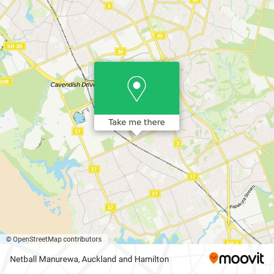 Netball Manurewa map