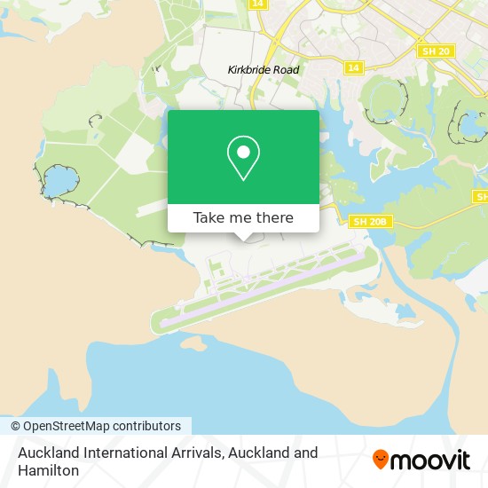 Auckland International Arrivals map