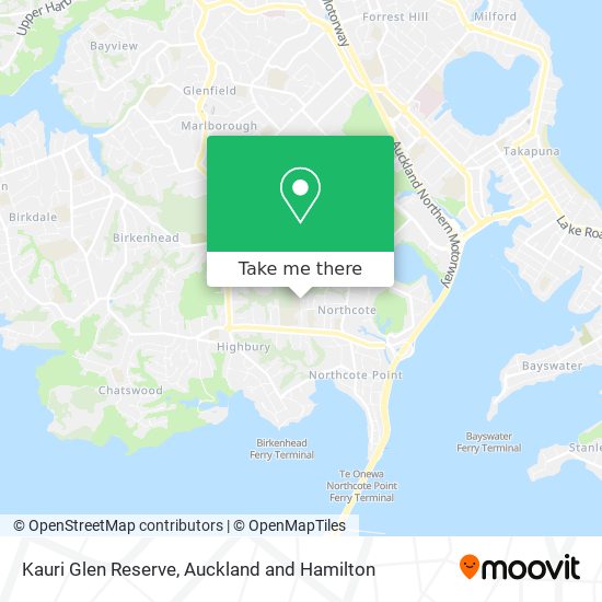 Kauri Glen Reserve map