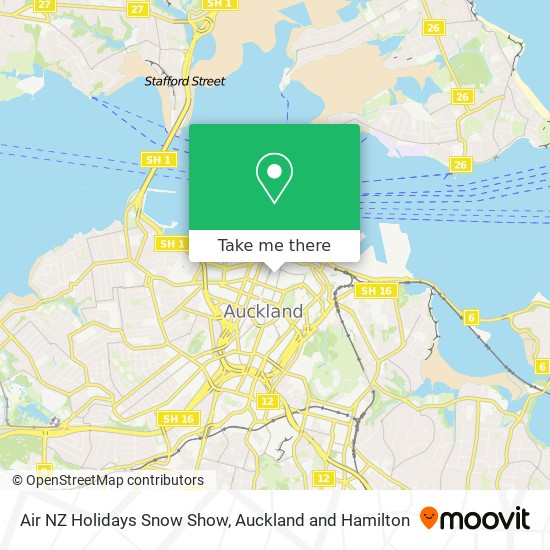 Air NZ Holidays Snow Show map