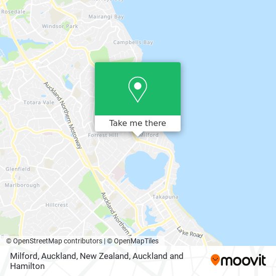 Milford, Auckland, New Zealand map