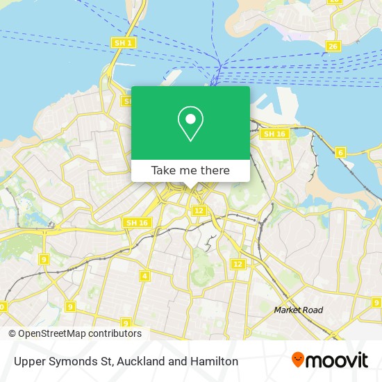 Upper Symonds St map