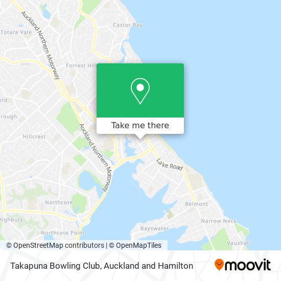 Takapuna Bowling Club map