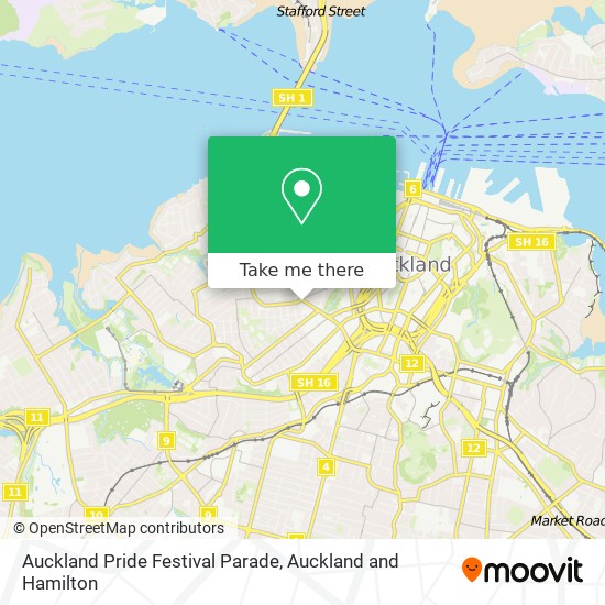 Auckland Pride Festival Parade map