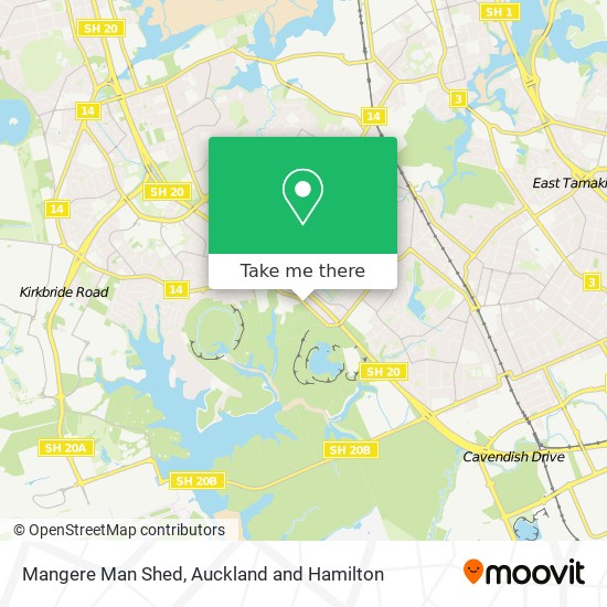 Mangere Man Shed map