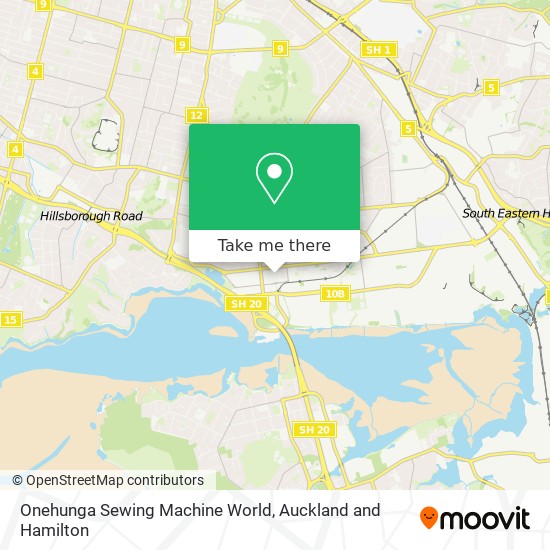 Onehunga Sewing Machine World map