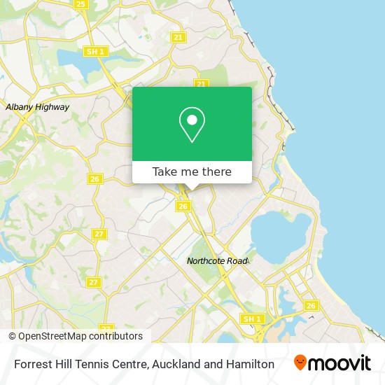 Forrest Hill Tennis Centre map