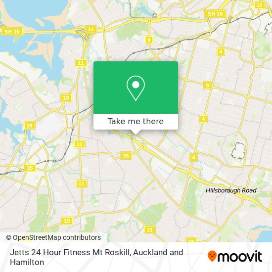 Jetts 24 Hour Fitness Mt Roskill map