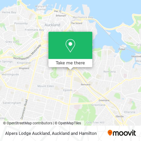 Alpers Lodge Auckland map