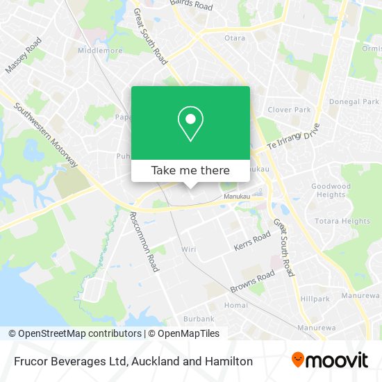 Frucor Beverages Ltd map