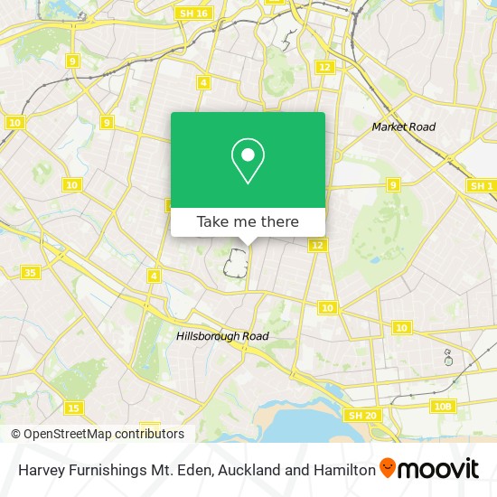 Harvey Furnishings Mt. Eden map