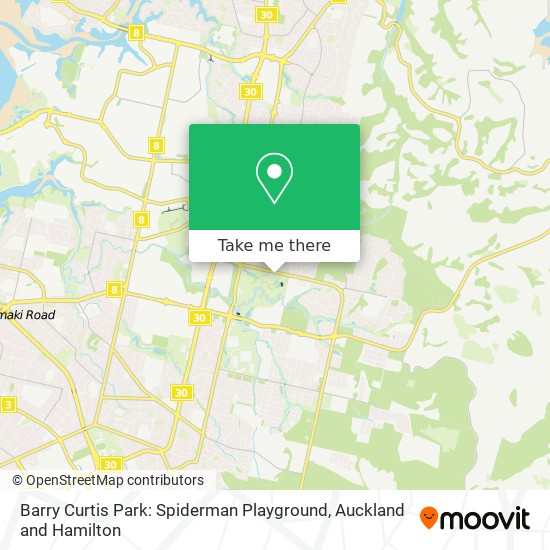 Barry Curtis Park: Spiderman Playground map