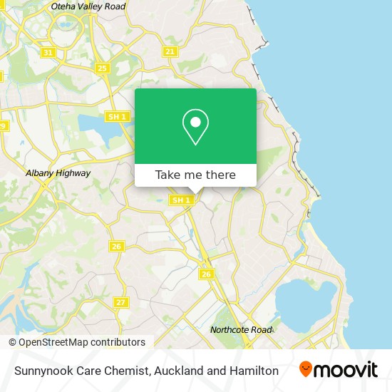 Sunnynook Care Chemist map