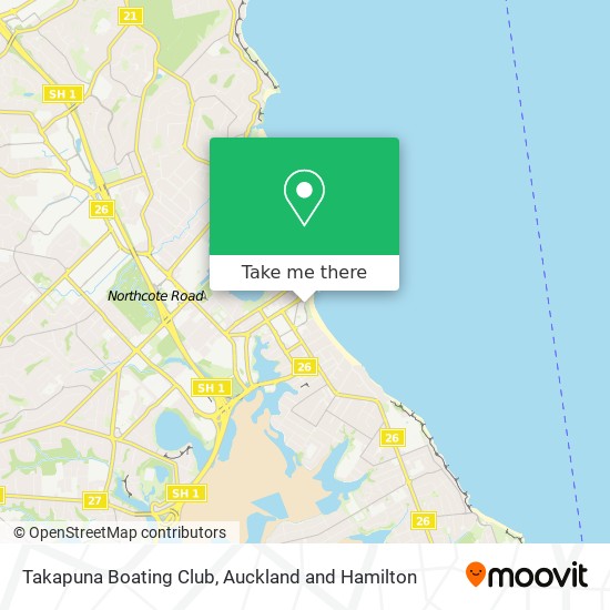Takapuna Boating Club map
