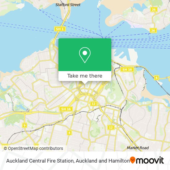 Auckland Central Fire Station map
