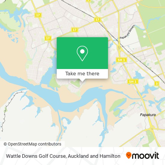 Wattle Downs Golf Course map