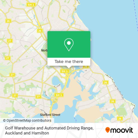 Golf Warehouse and Automated Driving Range map