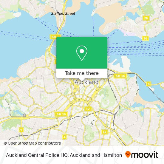 Auckland Central Police HQ map